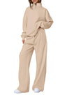 Lorynha Springautumn Half-zip Sweatshirt And Straight-leg Pants Sportswear Travel Set